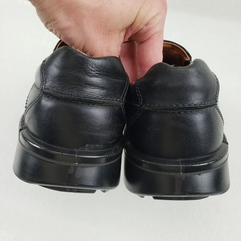 Ecco Fusion Slip On Loafer Shoe Mens 10-10.5 EU 44 Black Leather Casual Comfort